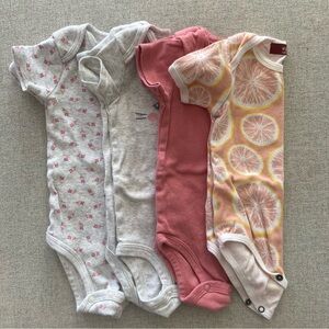 Girl's 3-6m Gray and Pink Onesie Bundle